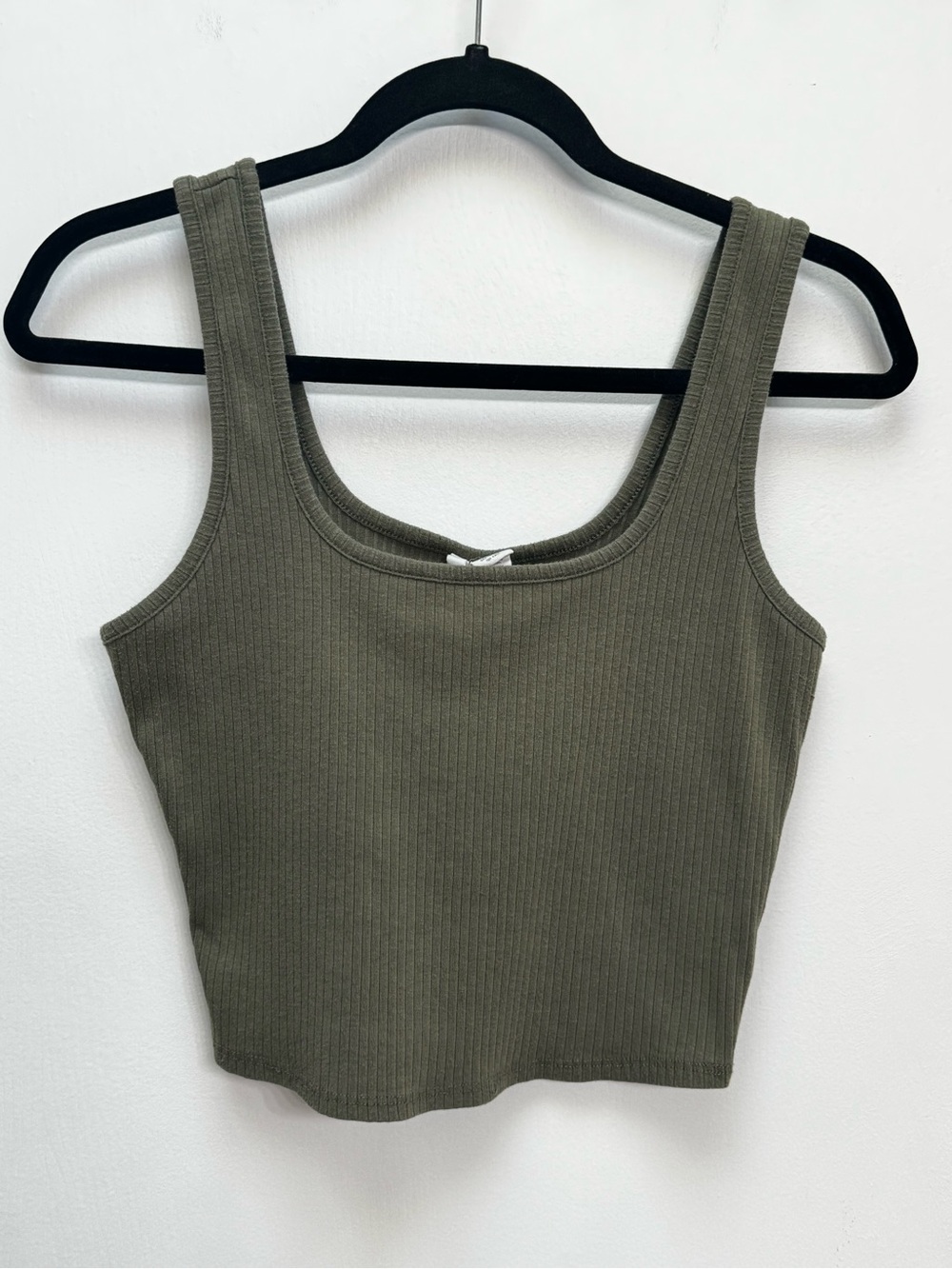Tilly's Olive Ribbed Tank Crop Top